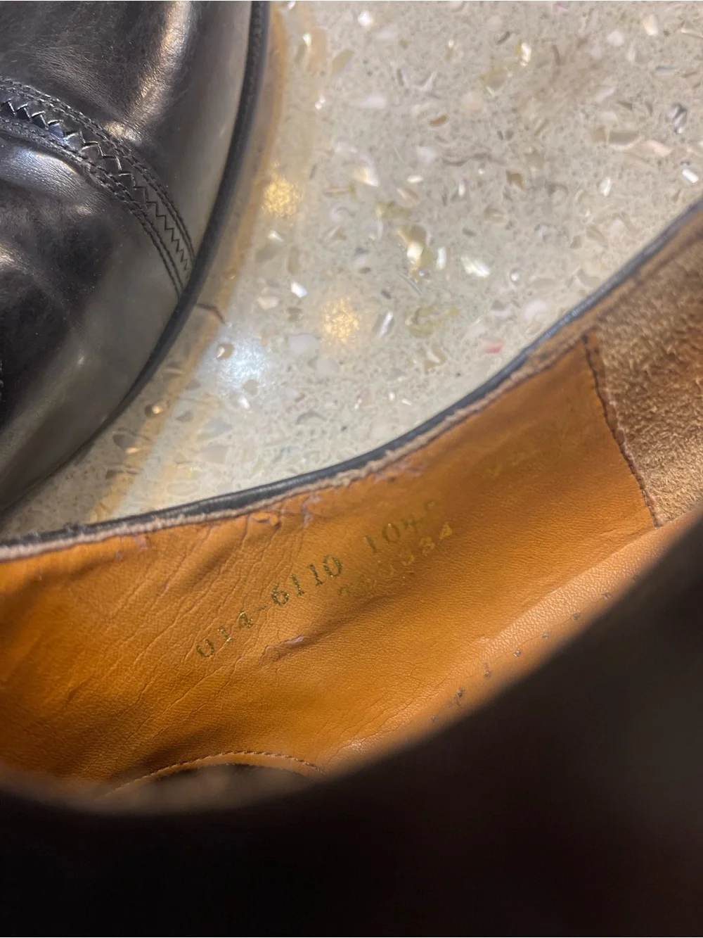 Giorgio Brutini Black Leather Cap-Toe Oxfords 10.5